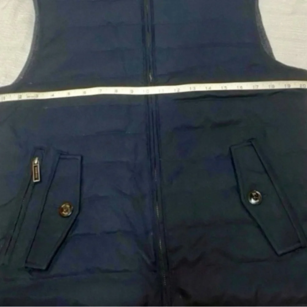 Ted Baker Dylan Navy Blue Quilted Vest - Pattern Lining Like New Size 3 Medium - Picture 4 of 9